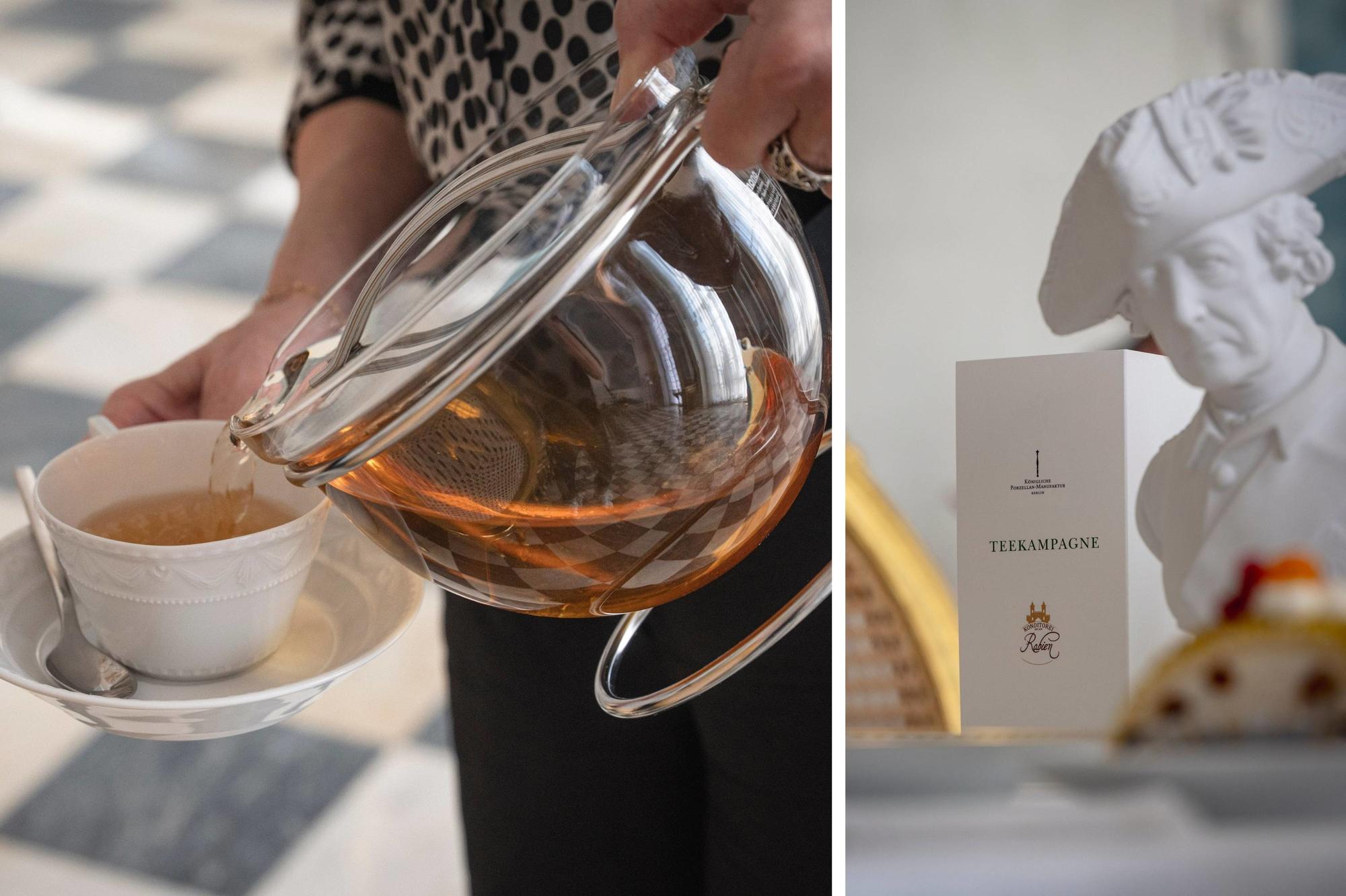 Tee – natürlich von der Teekampagne – und königliches Geleit zum runden Jubiläum.