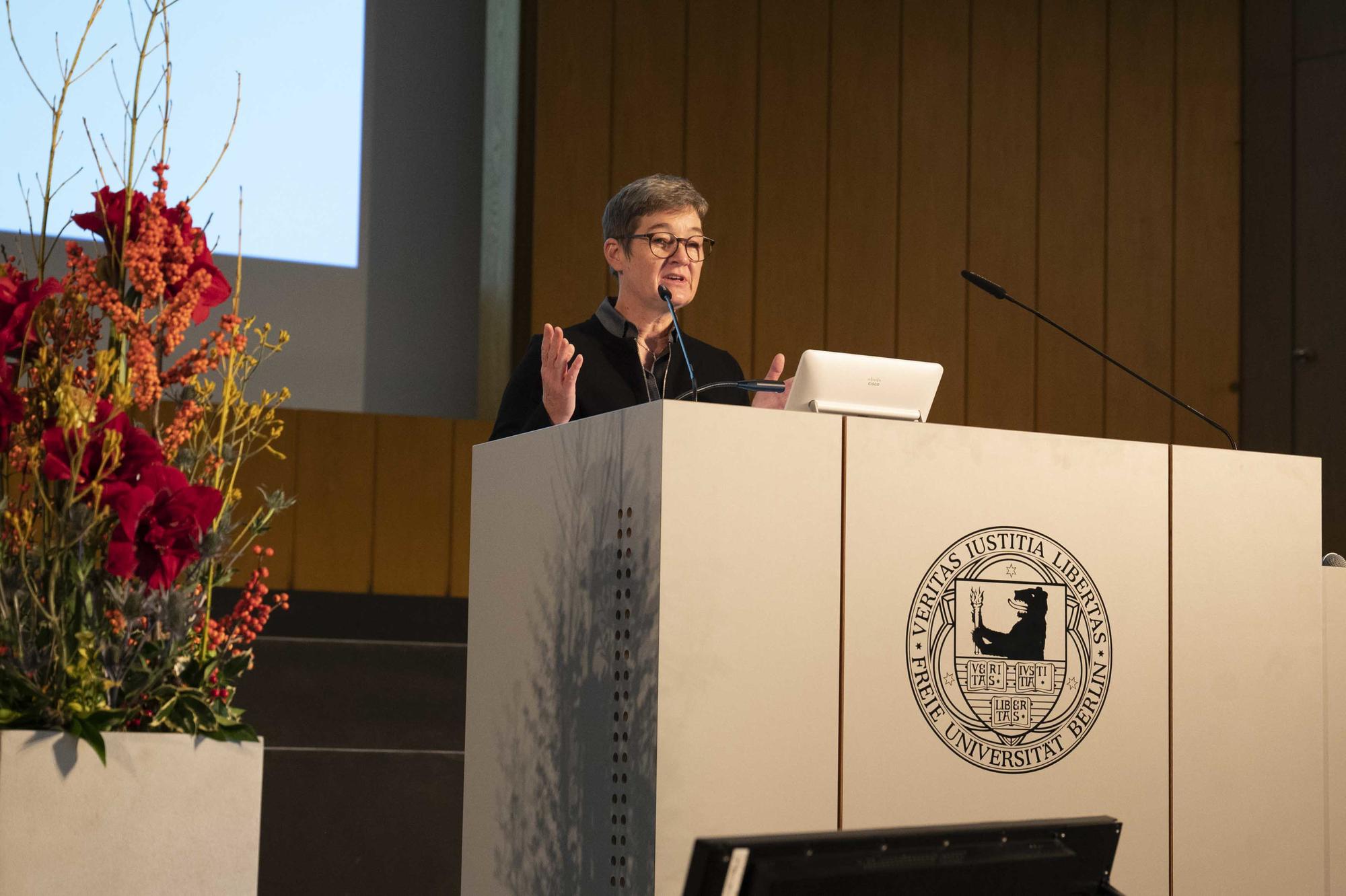 Im Max-Kade-Auditorium: die Berliner Wissenschaftssenatorin Ulrike Gote