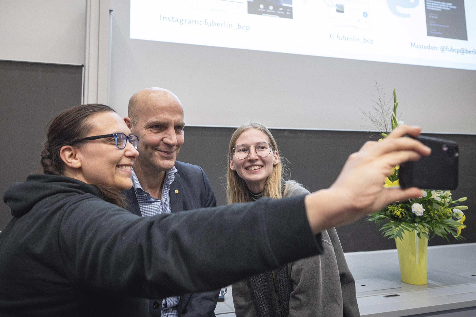 Viel Inspiration, kein Druck! Auf der Immatrikulationfeier trafen Studierende auf den FU-Alumnus und Chemie-Nobelpreisträger Benjamin List.