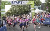 Vor dem Start der Großen waren die Kleinen dran. Nach dem Startschuss durch Universitätspräsident Ziegler rannten die Kinder los - alleine ...