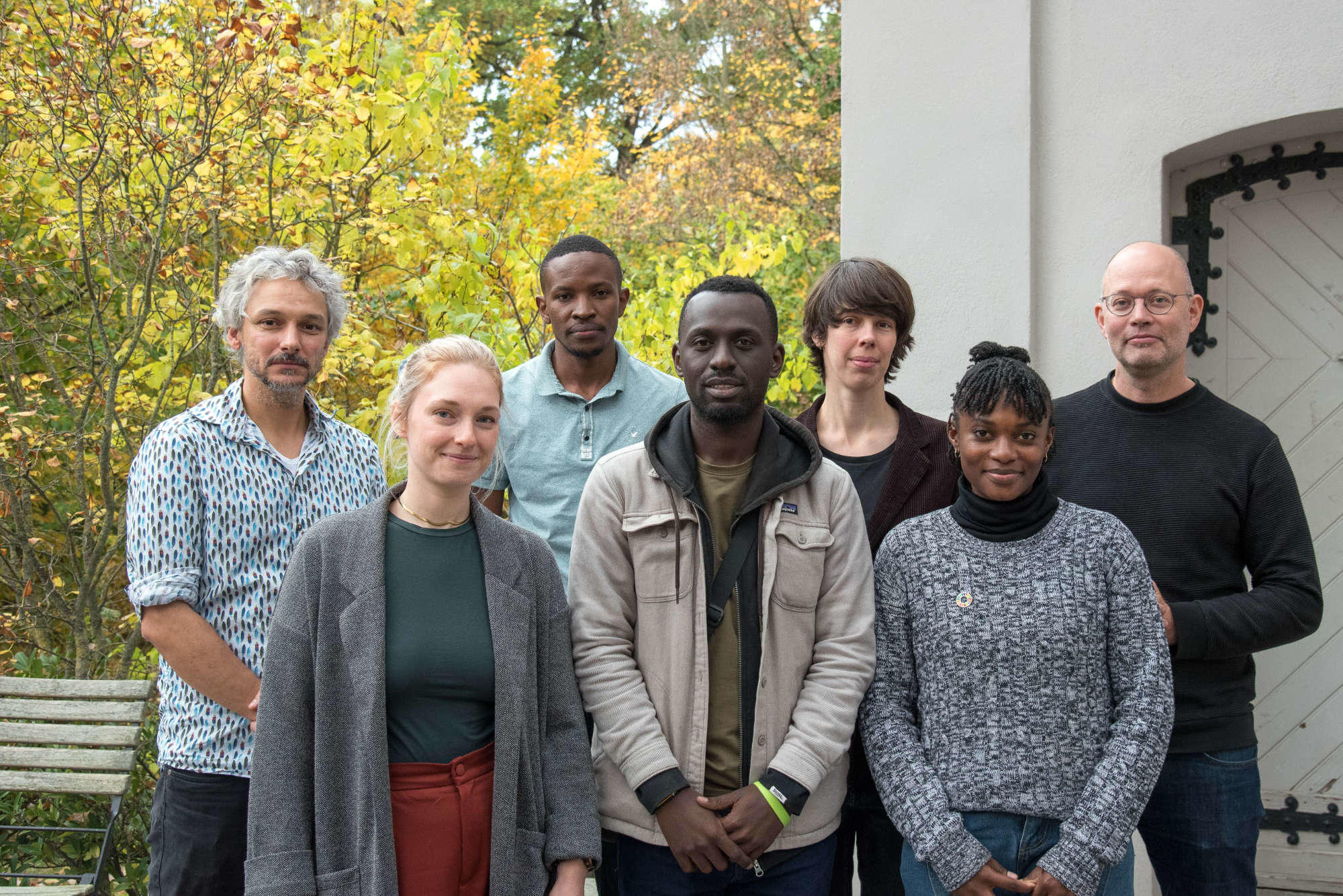 Im Workshop zur Vorbereitung des Barcamps: Matthias Grotkopp, Yvonne Pfeilschifter, Isaac Ssenttimbwe, Edwin Namakanga, Eva Backhaus, Tinaye Mabara, Simon Teune.