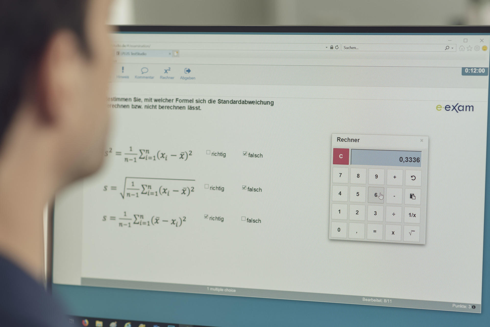 „E-Examinations@Home“ soll bis Ende August zwischen 7.000 und 10.000 Prüfungen ermöglichen, die über das Internet am heimischen Rechner bearbeitet werden. Im Bild eine Beispielprüfung.
