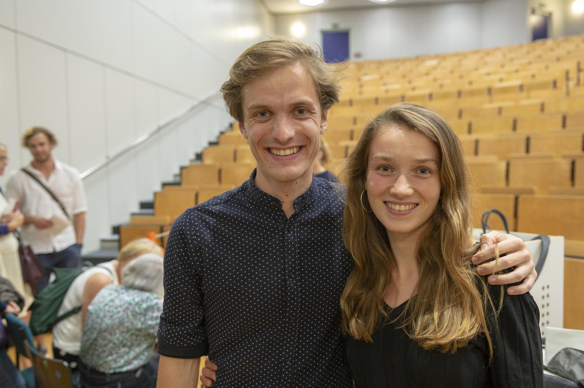 Students Vincent Bruckmann and Janne Schleifer organized the presentation at Freie Universität.