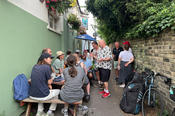 Players from both teams got together for a pint at a local pub after the match.