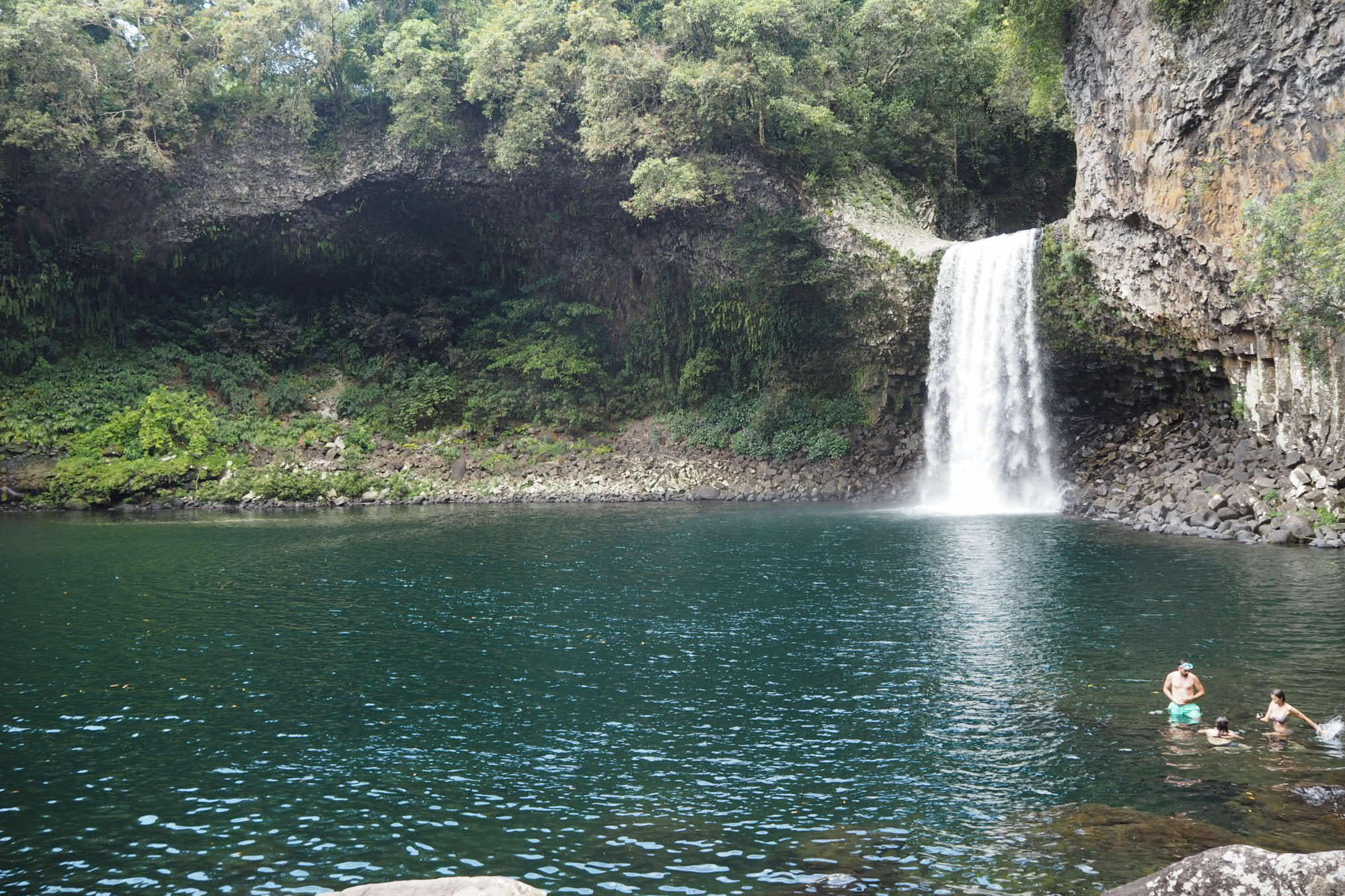 There are numerous waterfalls on the mountainous island, especially during the rainy season.
