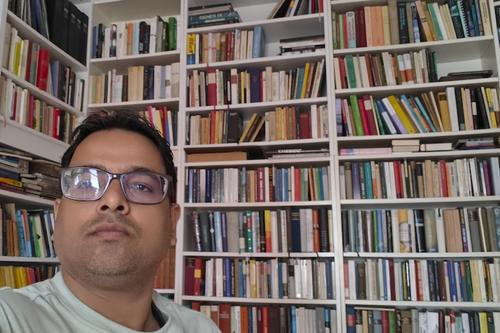 Kashif Shamim at his accommodation in Lankwitz (Berlin).