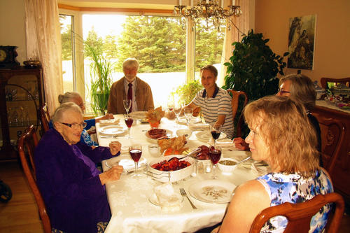 Thanksgiving at his grandfather’s house: Robert Brundage, whose father is from Edmonton, celebrated the traditional holiday with family.