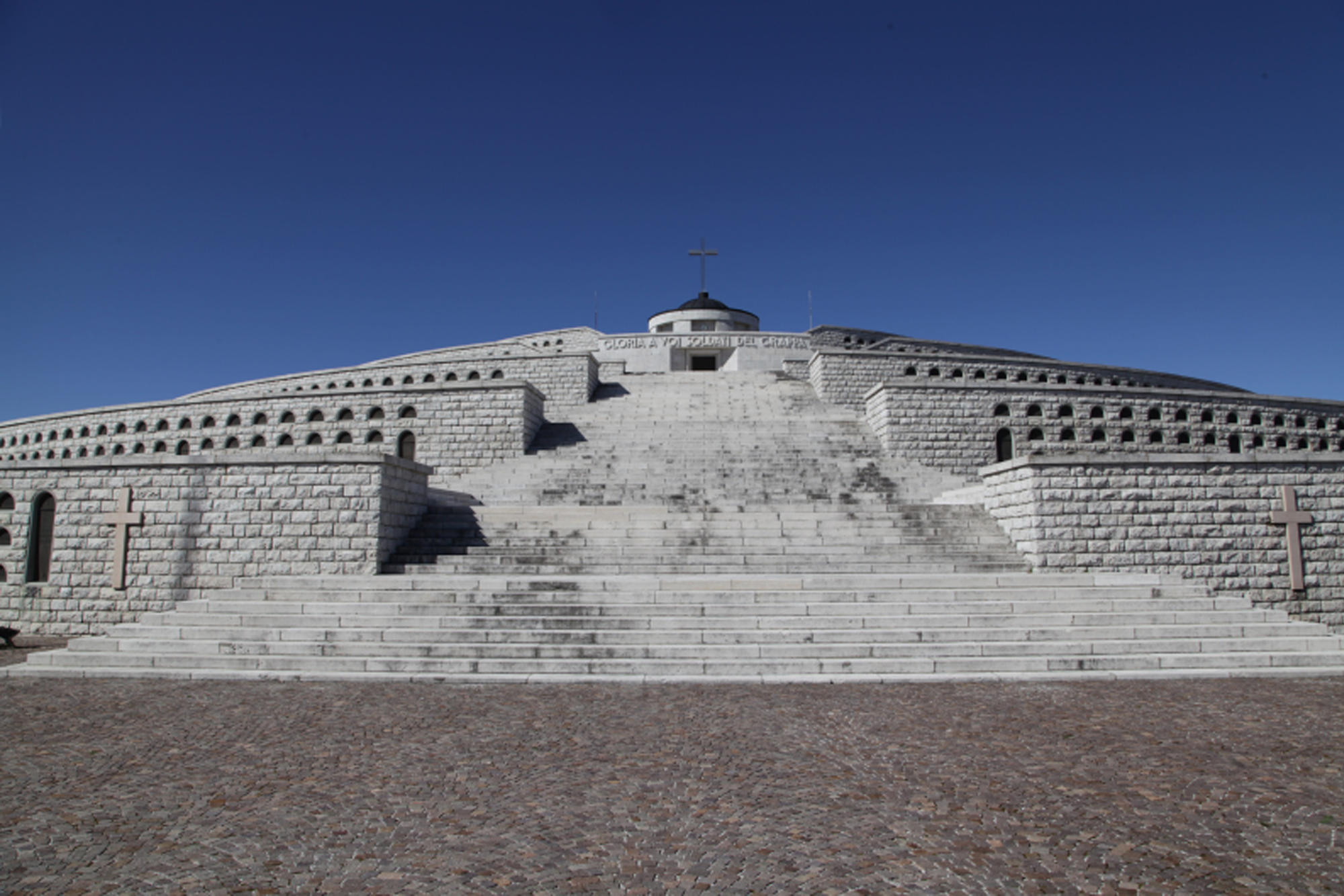 The ossuary on Monte Grappa, in the north of Italy, is built on an enormous scale.