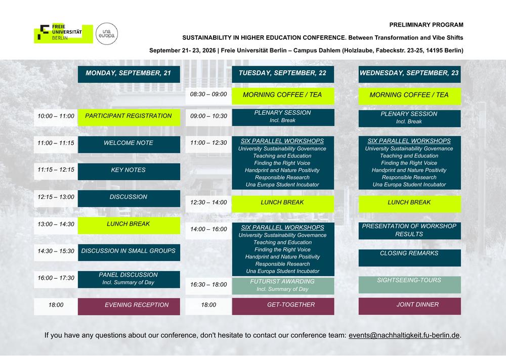 Preliminary Conference Program