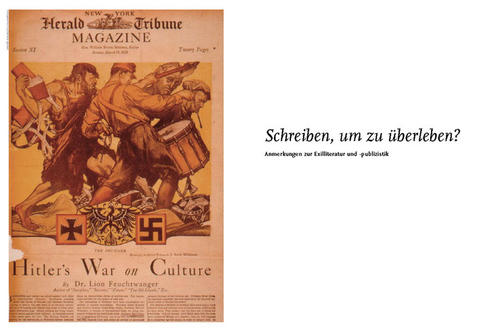 Anmerkungen zur Exilliteratur und -publizistik.