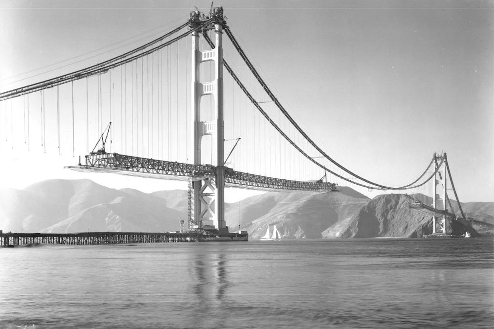 Bau der Golden Gate Bridge 1936: Für Alfred Döblin, den Berliner im kalifornischen Exil, ein Symbol der Verbindung zwischen dem alten Asien und dem jungen Amerika.