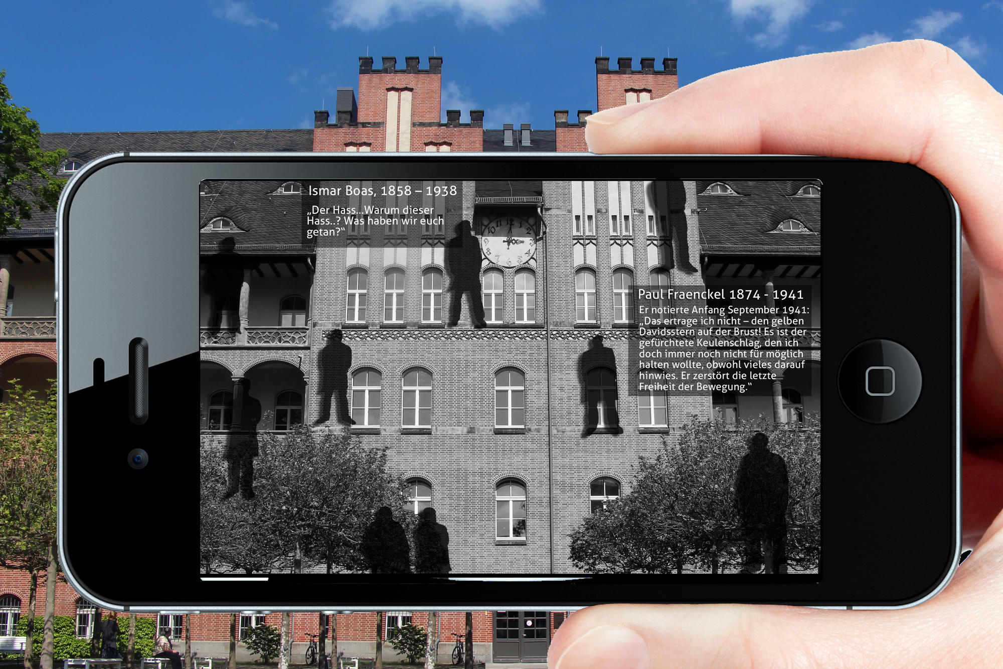 Menschen verschwinden: Eine Station des Video-Rundgangs erinnert an Wissenschaftler, die im Nationalsozialismus aus der Charité vertrieben wurden.