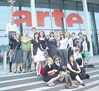 Einblick in die europŠische Medienwelt: Zum Programm der russischen und amerikanischen Journalisten gehšrte auch eine Besichtigung des TV-Senders Arte.