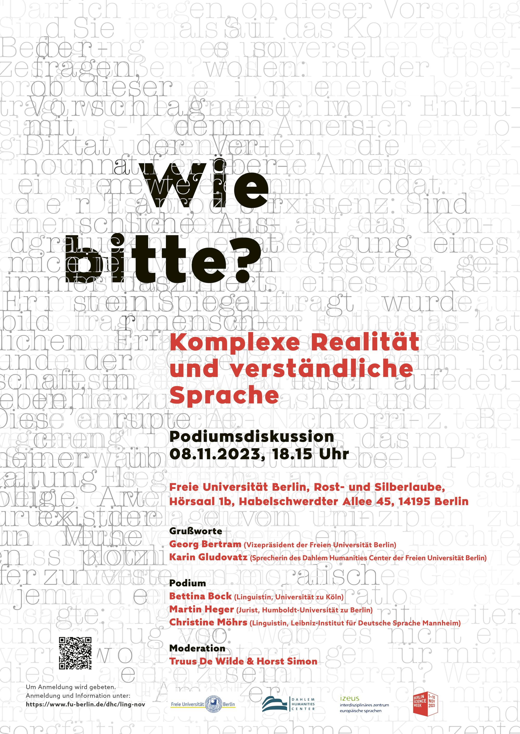 Plakat Podiumsdiskussion Wie Bitte?
