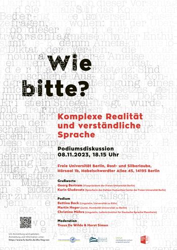Plakat Podiumsdiskussion Wie Bitte?