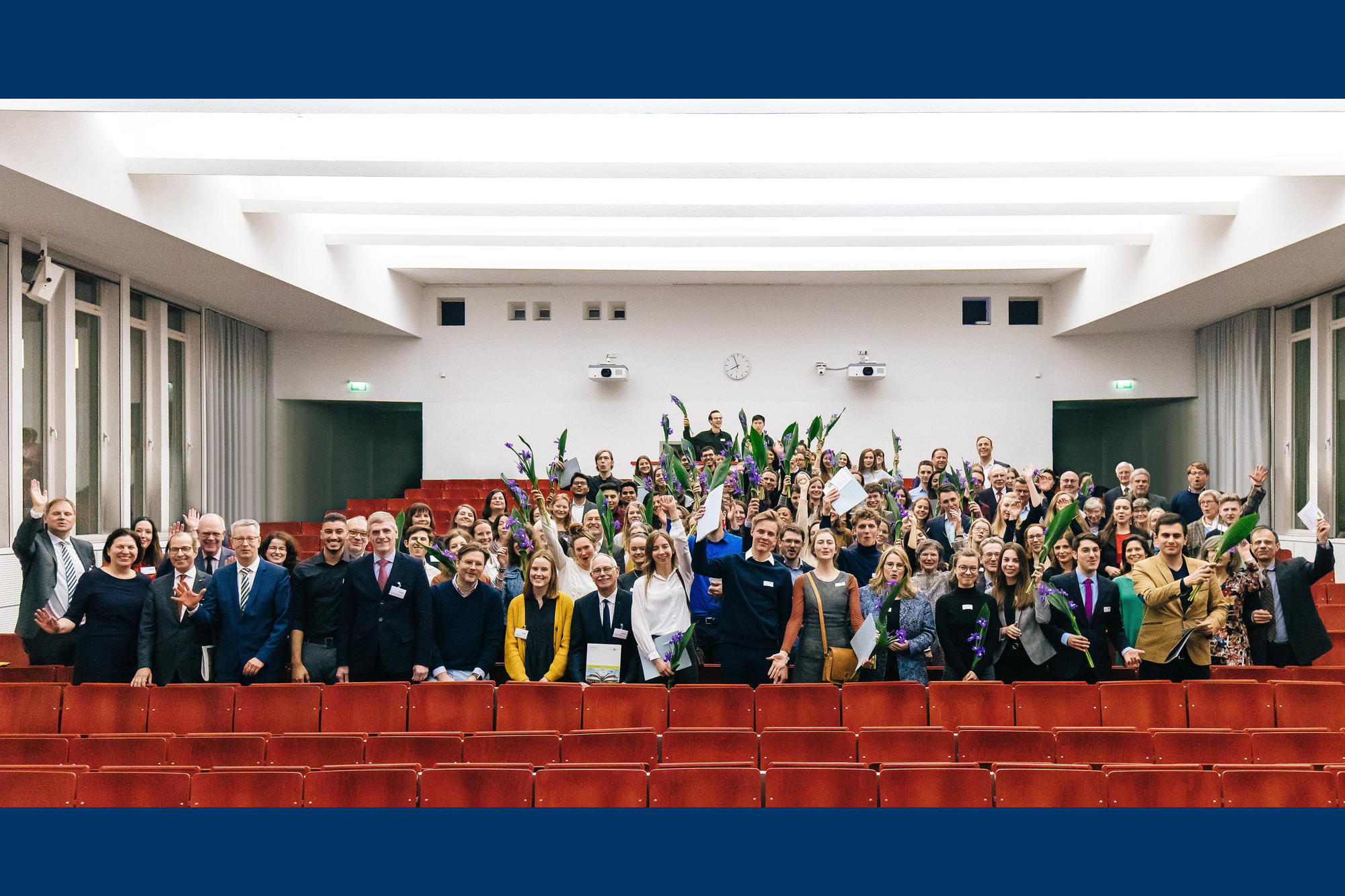 Die jährliche Feier der Deutschlandstipendien (hier im Januar 2020), auf der Studierende, Förderinnen und Förderer sowie Mitglieder der Universität zusammenkommen, ist einer der Höhepunkte des Stipendienjahres an der Freien Universität.