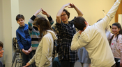 Beim Workshop "Aus die Maus" mit dem GRIPS Theater
