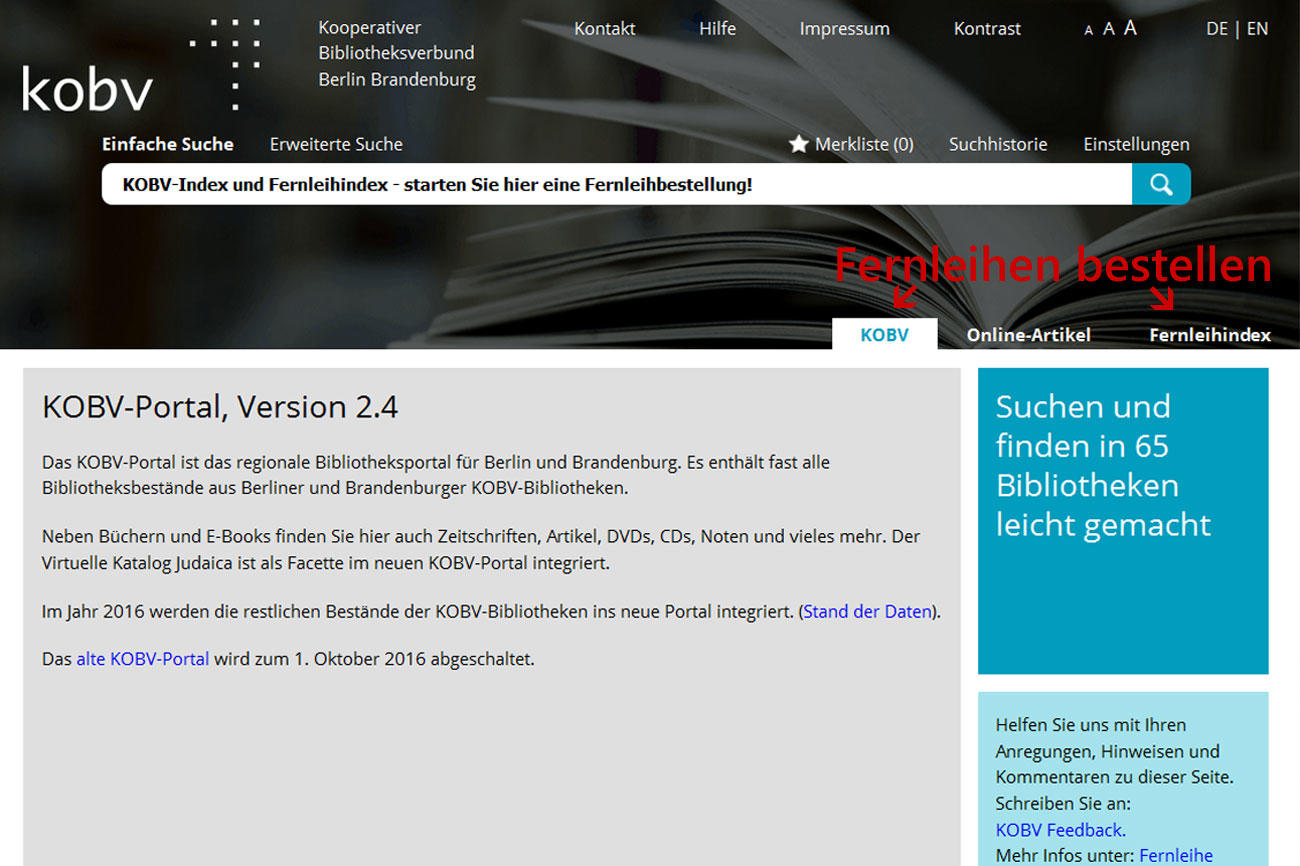 Portal des KOBV
