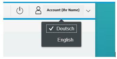 Self-Service Screenshot: Sprachumstellung